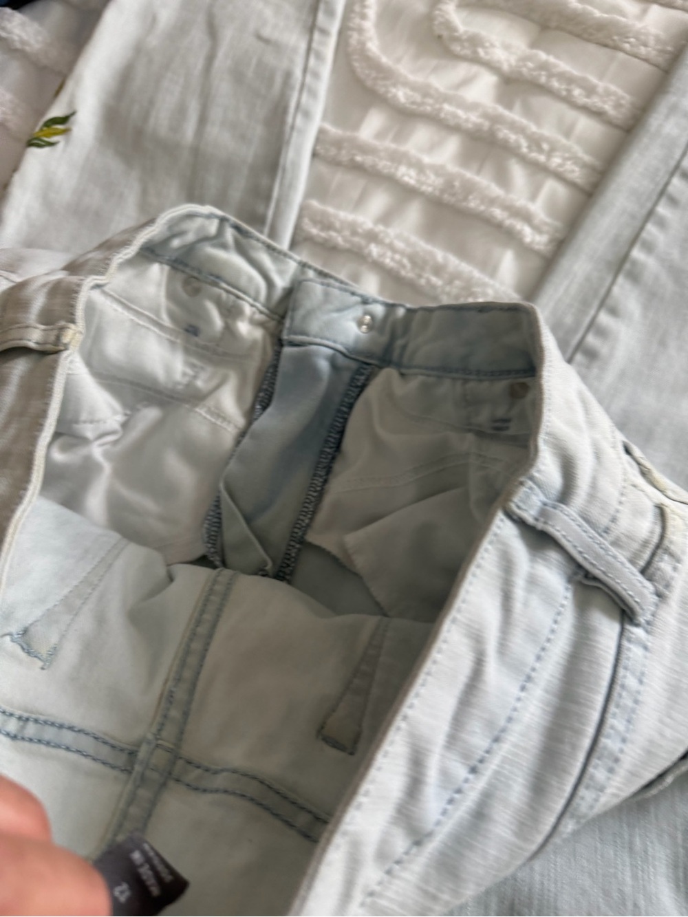 Martha Stewart Light Wash Jeans with Purple Floral Side Embroidery - Picture 8 of 12